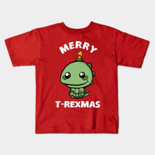 Merry T-Rexmas! - cute funny christmas design Kids T-Shirt